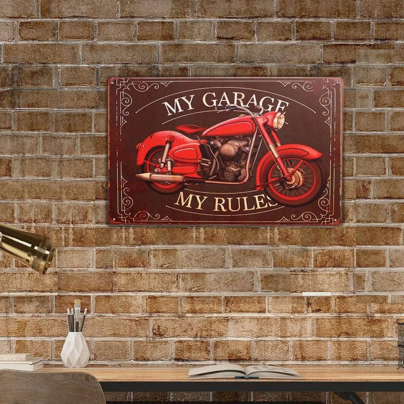 BPA Vintage Metal Tin Sign - My Garage My Rules - Image 2