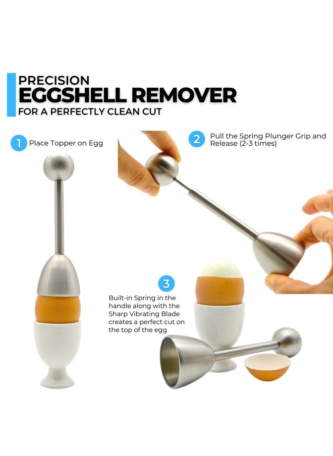 ICO Stainless Steel Egg Topper and Perfect Egg Opener for Soft Boiled Eggs Egg Cracker for Hard Boiled Eggs