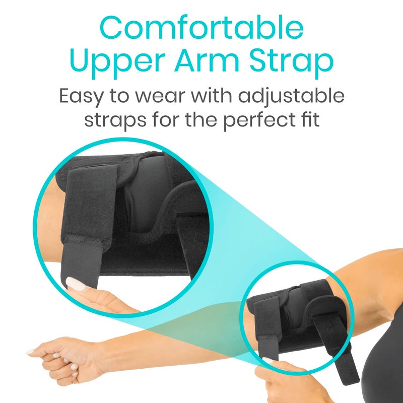 Vive Bicep Brace Compression Sleeve for Tendonitis - Upper Arm Tricep & Bicep Support Brace for Pain Relief - Comfortable, Lightweight, & Adjustable Wrap for Recovery, Rehab, or Workouts (Large) - Image 5