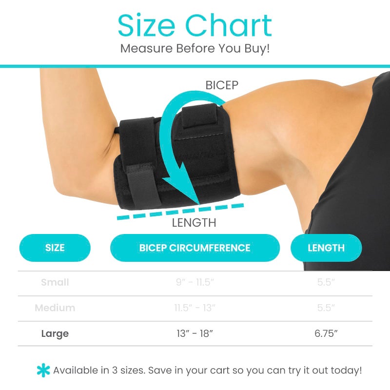 Vive Bicep Brace Compression Sleeve for Tendonitis - Upper Arm Tricep & Bicep Support Brace for Pain Relief - Comfortable, Lightweight, & Adjustable Wrap for Recovery, Rehab, or Workouts (Large) - Image 3