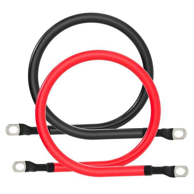 4 Awg Battery Cable 4Awg Gauge Pure Copper Battery Inverter Cables With 38 In Lugs Both Ends Power Inverter Wire Set For Automotive Solar Marine Boat Rv Car Motorcycle Red And Black 3Ft