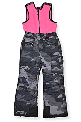 Arctic Quest Polar Fleece Water Resistant Insulated Unisex Boys and Girls Unisex Ski Snow Bib Pants Overalls PinkCamo 1416 - Image 1