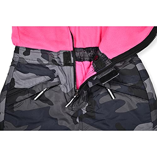 Arctic Quest Polar Fleece Water Resistant Insulated Unisex Boys and Girls Unisex Ski Snow Bib Pants Overalls PinkCamo 1416 - Image 3