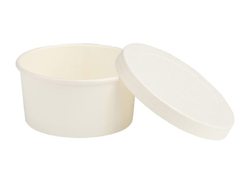 SANWALSA [300 ml, 15 Count, White Disposable Bagasse Paper Container with Lid | Eco-Friendly Bowl/Tub for Picnic, Travel, Food Truck | Ideal for Both Hot & Cold Food - Image 3