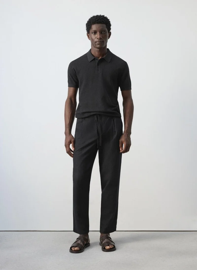 Mango Man  Fine knit polo shirt with microstructure for Men | Best Price UAE