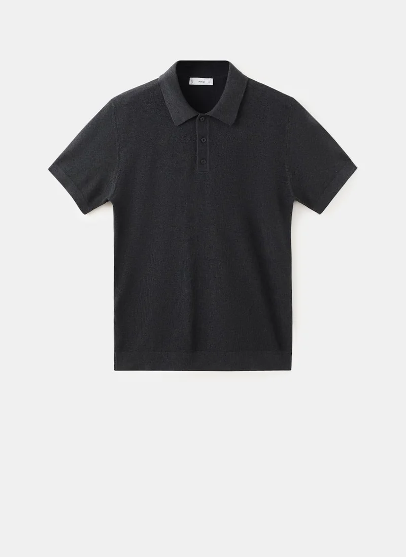 Mango Man  Fine knit polo shirt with microstructure for Men | Best Price UAE