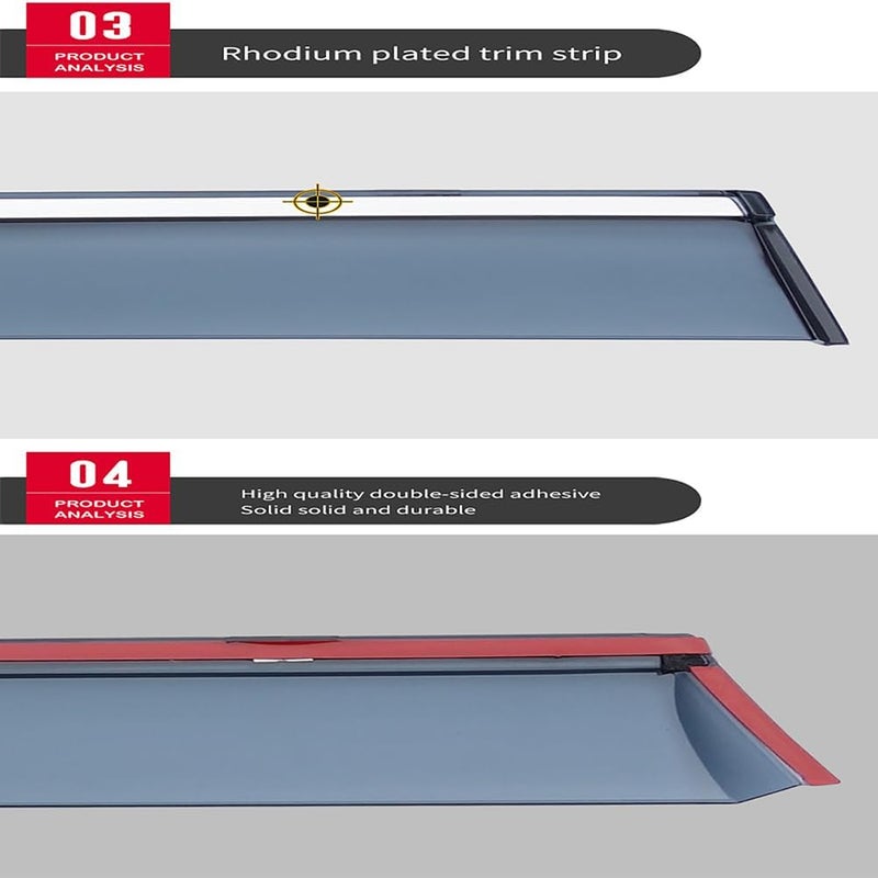 Premium Wind Deflector for Mitsubishi Shogun Pinin MK1 1998-2015 Window Side Visor Keep Your Car Ventilated in Rain Reduce Wind Turbulence External Accessories - Image 4