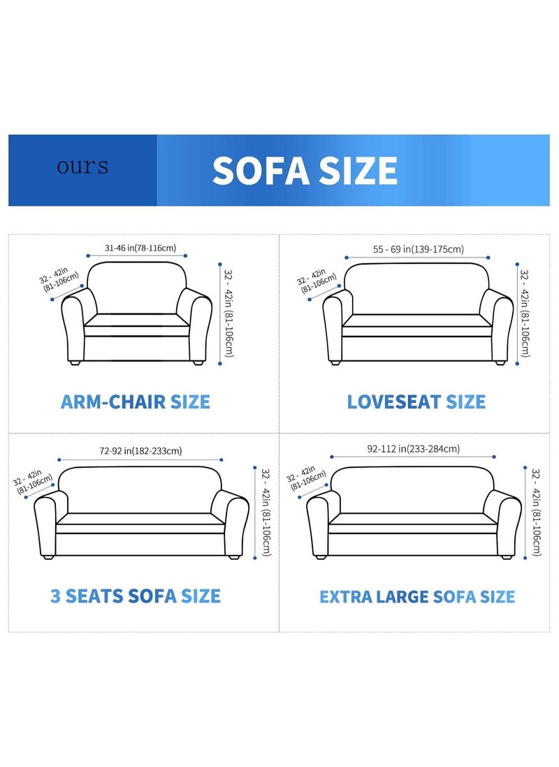 SYOSI - Newest Jacquard Extra Large Sofa Covers for 3 or 4 Seater Super Stretch Non Slip Couch Cover for Dogs Pet Friendly Sofa Slipcover Furniture Protector 4 Seater Light Grey - Image 1