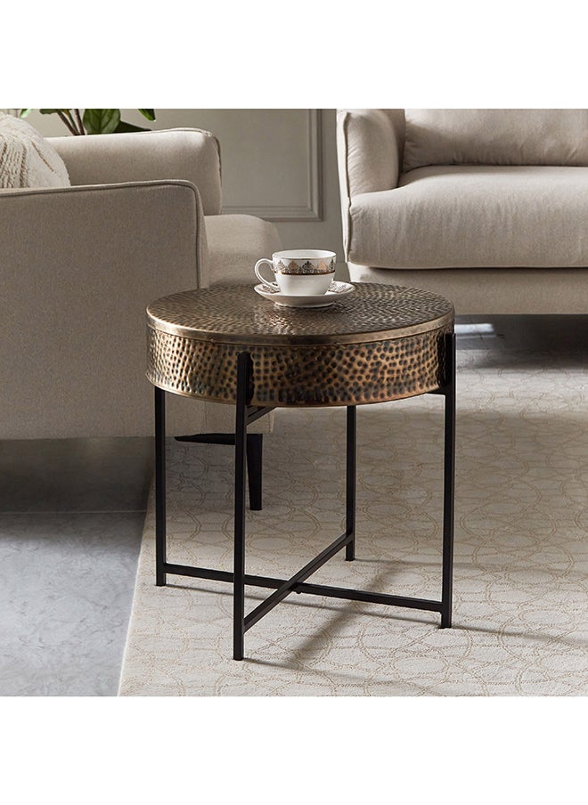 Home Box Menagerie Hammered End Table 35 x 50 x 35 cm  - Image 1