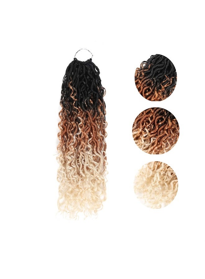 Aipin New Goddess Locs Crochet Hair 18 Inch River Locs Wavy Crochet With Curly Hair In Middle And Ends Braids Hair Extensions (5Packs,18 inch, OM3T27613) - Image 3