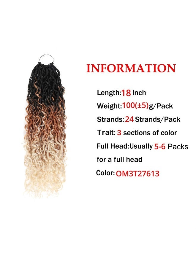 Aipin New Goddess Locs Crochet Hair 18 Inch River Locs Wavy Crochet With Curly Hair In Middle And Ends Braids Hair Extensions (5Packs,18 inch, OM3T27613) - Image 2