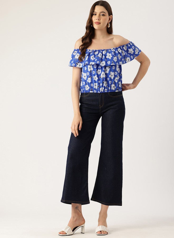 Rue Collection Floral Print Off-Shoulder Bardot Top for Women - Image 5