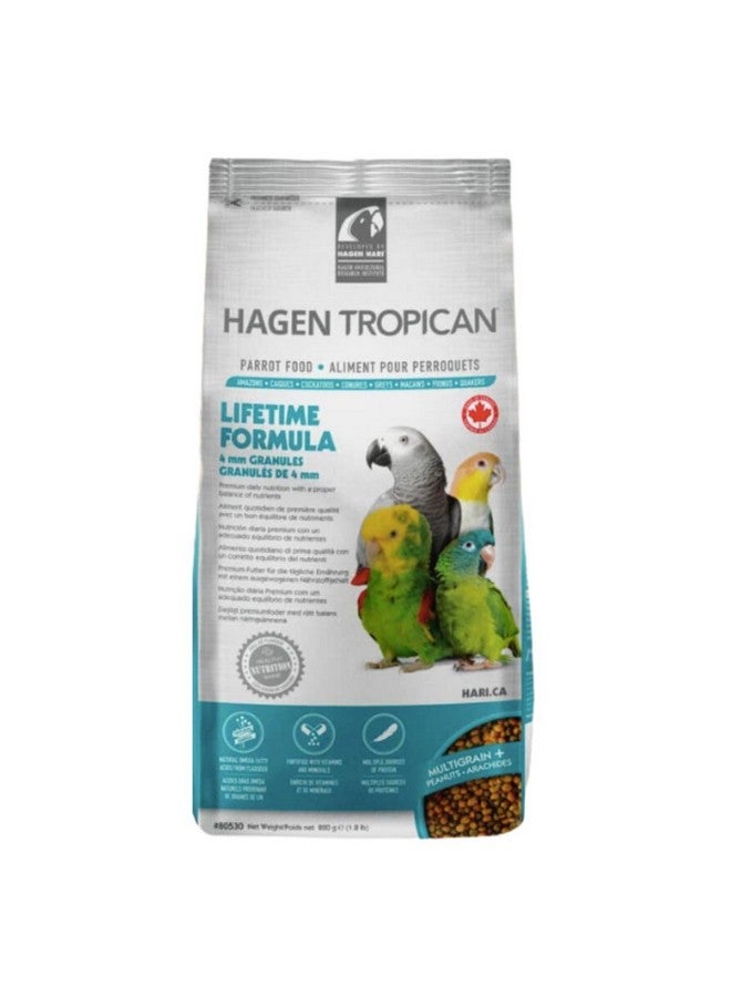 Hari HARI Tropican Bird Food, Hagen Parrot Food with Peanuts & Sunflower Seeds, Maintenance Parrot Granules, Lifetime Formula, 1.8 lb Bag  - Image 1
