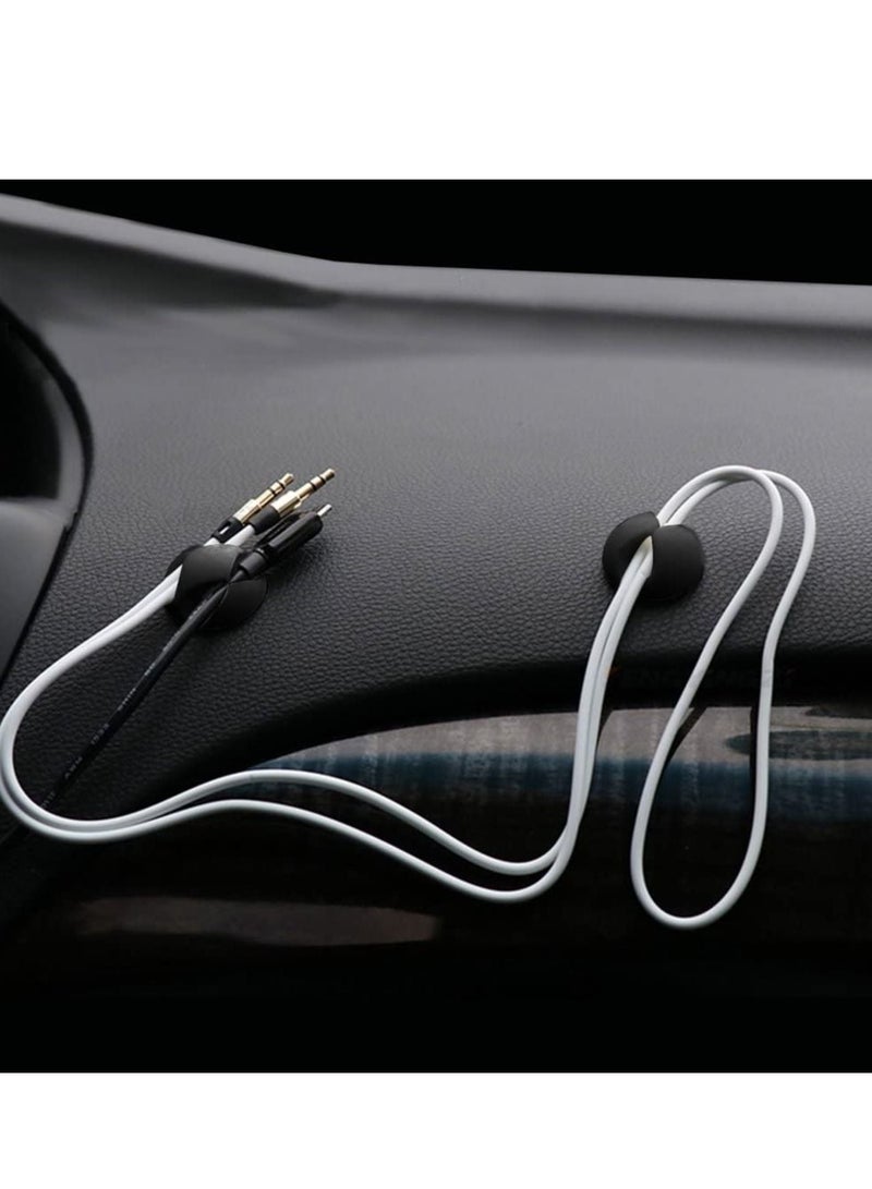 SYOSI 20 Pieces Cable Clips Black Holder Cord Organizer Wire for Cable, and Management System Power Cords Charging Accessory Cables Mouse PC Office Home - Image 3