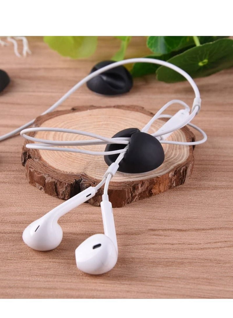 SYOSI 20 Pieces Cable Clips Black Holder Cord Organizer Wire for Cable, and Management System Power Cords Charging Accessory Cables Mouse PC Office Home - Image 5