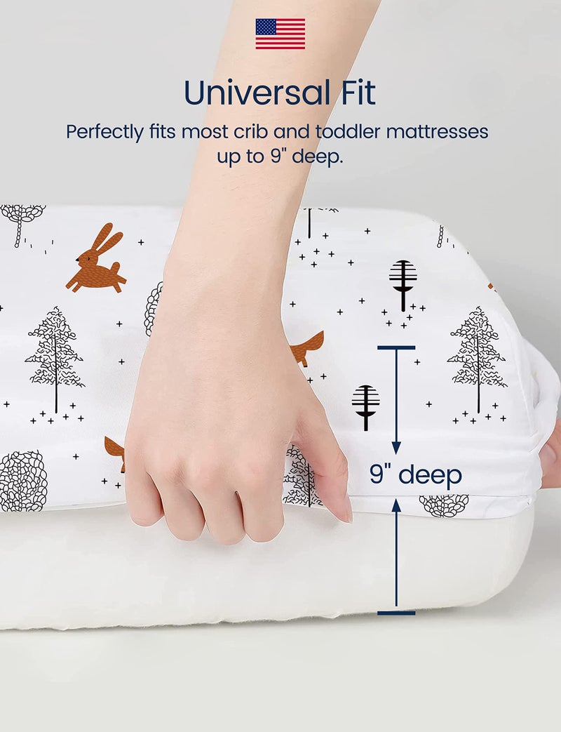 TotAha Premium Stretchy Crib Sheets (2-Pack)-Hypoallergenic, Silky Comfort, Buttery Soft, Calming Effect, All-Season Jersey-Knit Sheets, 28 X 52 X 9'' (Blue Flower & Small Floral) - Image 4