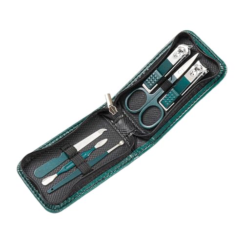Koccido Manicure Pedicure Set 6 in 1 Precision Grooming Kit, Carbon Steel Nail Clippers with Fingernail Clippers, Portable with Travel Case ( Green ) - Image 2