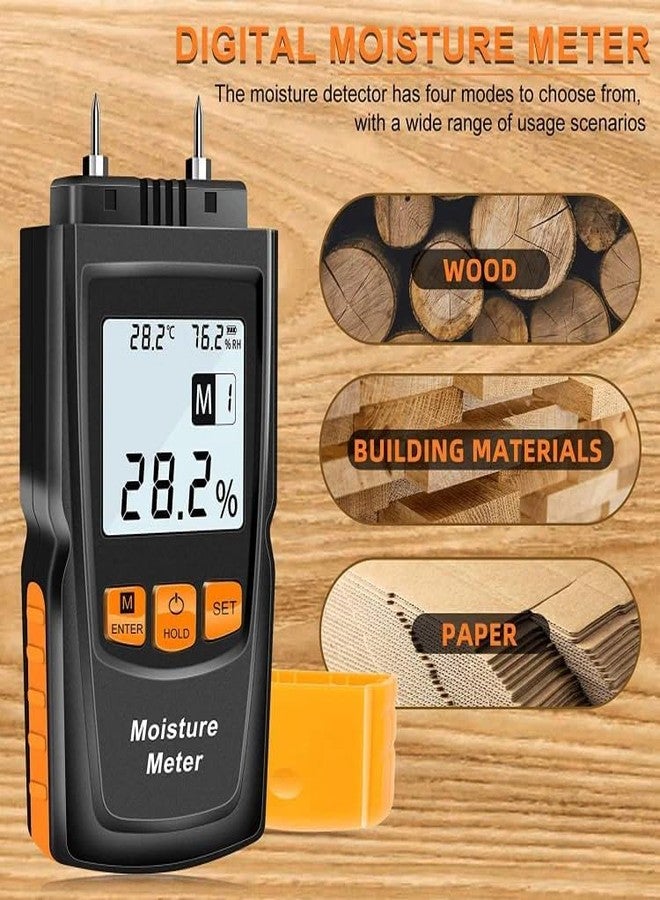 LABART GM610 Wood Moisture Meter, Pin-Type Digital Moisture Meter Firewood Moisture Content Detector, Water Leak Detector with Large Screen for Logs, Drywall, Building Materials, Plaster - Image 5