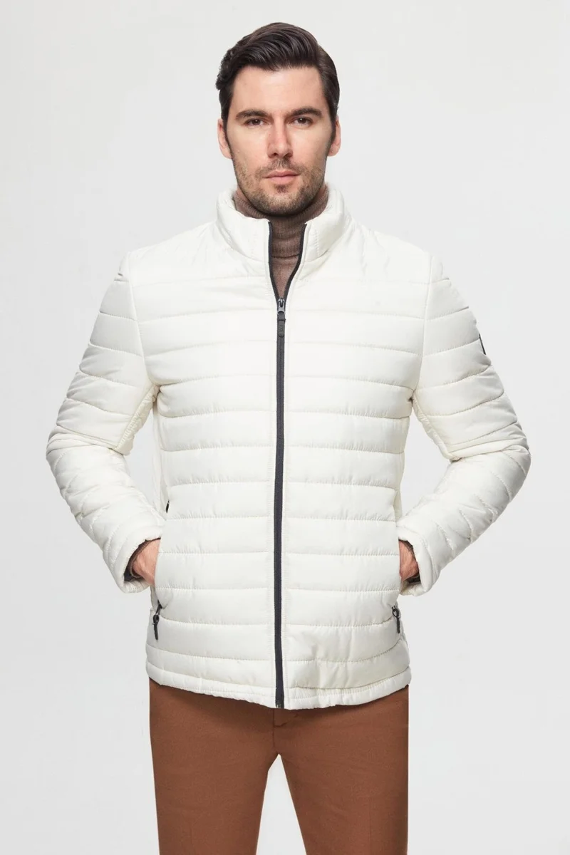 دي أس دامات Slim Fit Stone Windproof Fiber Filled Coat 3HF07ORT04262