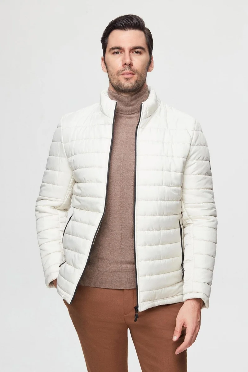 دي أس دامات Slim Fit Stone Windproof Fiber Filled Coat 3HF07ORT04262