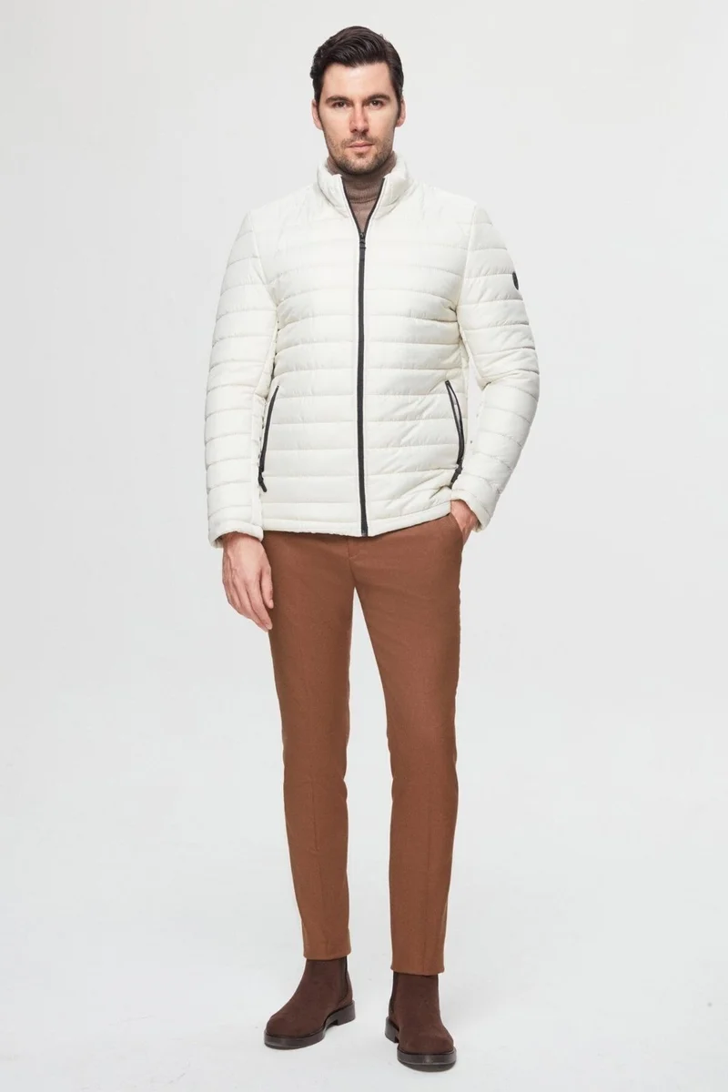 دي أس دامات Slim Fit Stone Windproof Fiber Filled Coat 3HF07ORT04262
