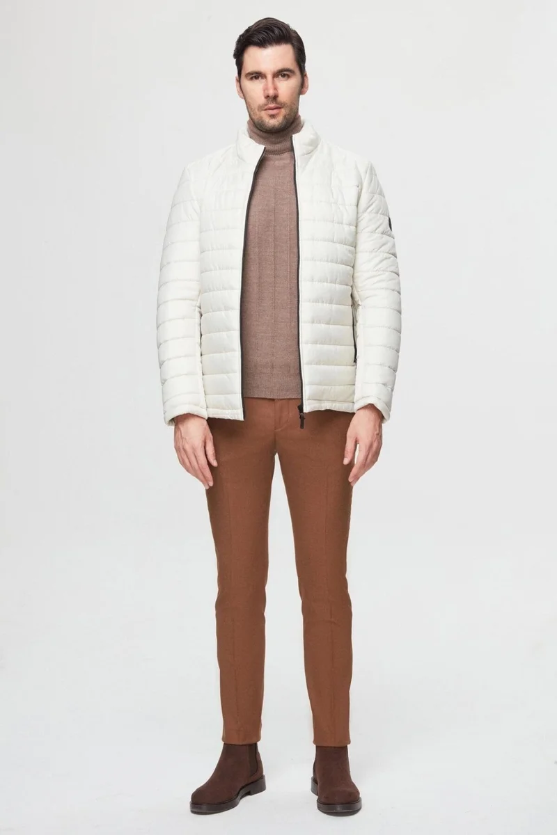 دي أس دامات Slim Fit Stone Windproof Fiber Filled Coat 3HF07ORT04262