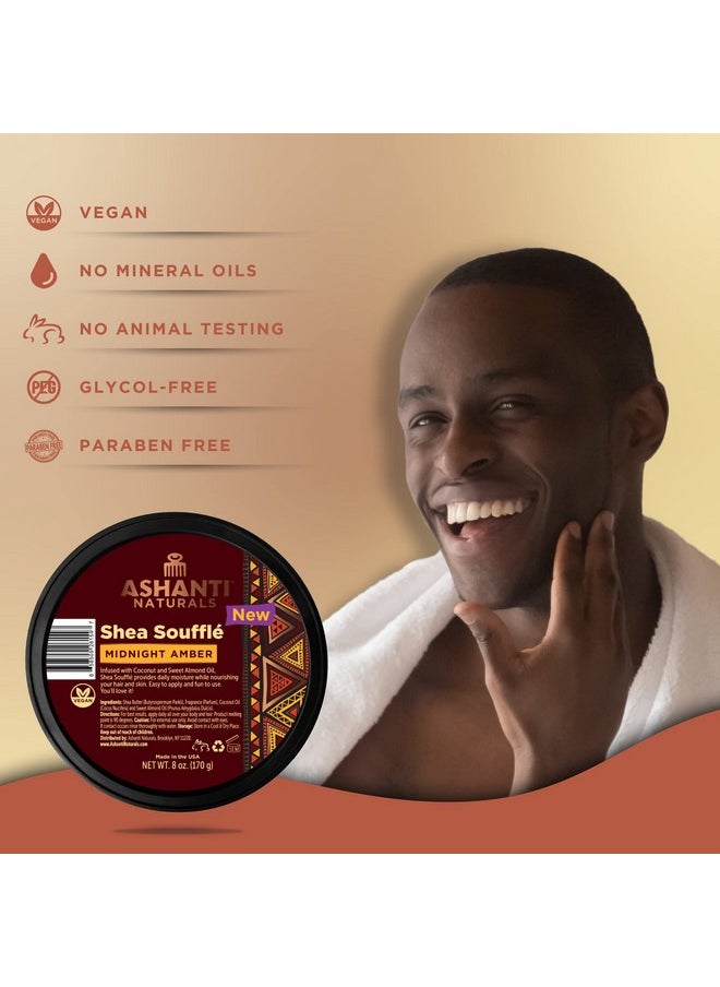 Ashanti Naturals - Ashanti Naturals Scented Whipped Shea Butter | Unrefined Shea Butter from Ghana, Coconut and Almond Oil | Creamy, Moisturizing, Soothing (Midnight Amber Souffle, 8 oz) - Image 1