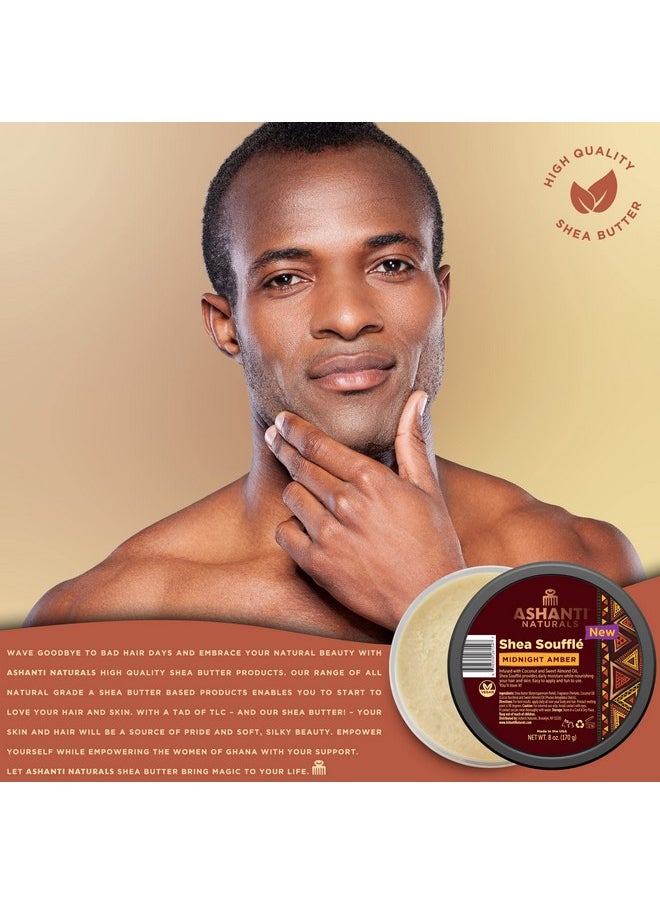 Ashanti Naturals - Ashanti Naturals Scented Whipped Shea Butter | Unrefined Shea Butter from Ghana, Coconut and Almond Oil | Creamy, Moisturizing, Soothing (Midnight Amber Souffle, 8 oz) - Image 1