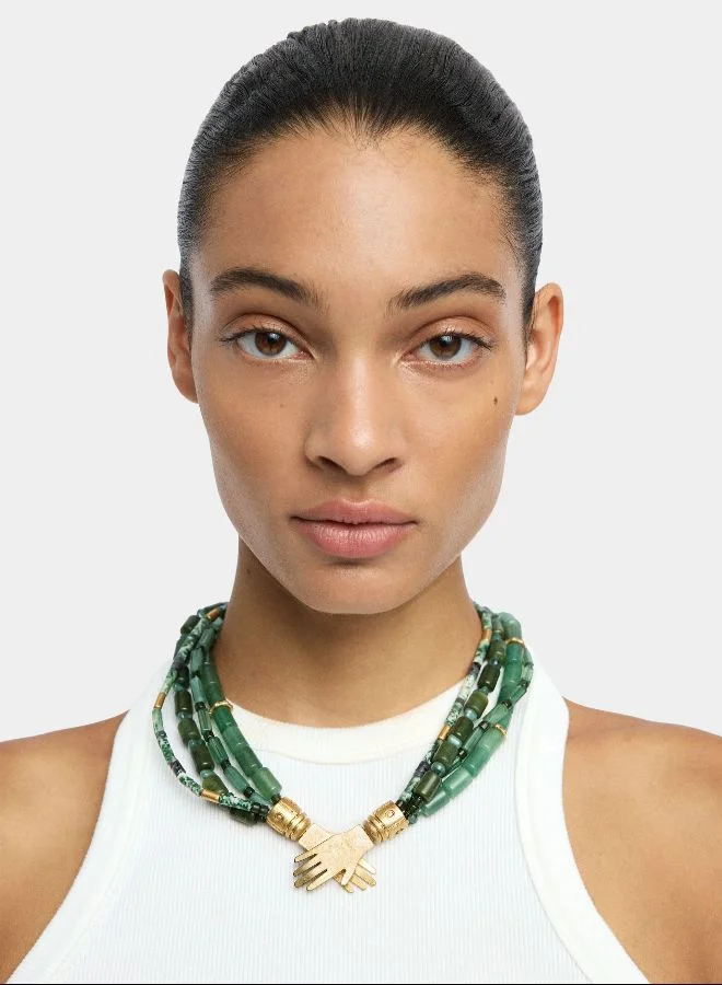PARFOIS Multicolour Stone Necklace With Hands