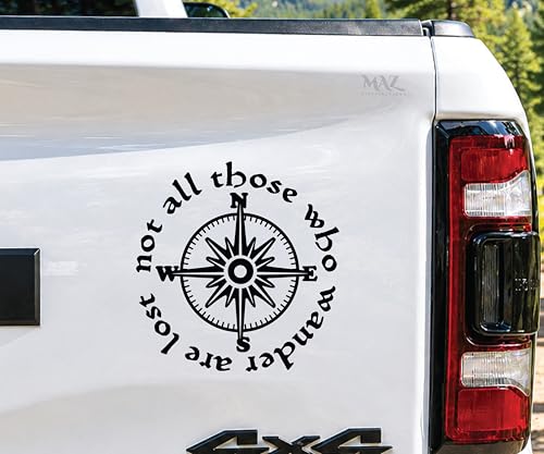 MAZ DISTRIBUTIONS Not All Who Wander are Lost Sticker Vinyl Decal for Window Removable Waterproof Sticker for Waterbottle Useable Indoor Outdoor for Bag Easy use for Car Van Bumper MAZ388 - Image 1