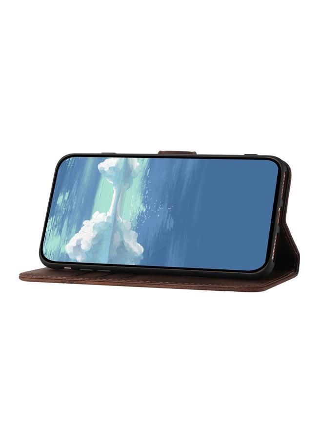 S-TOP Case For Realme C67 4G Global Line Pattern Skin Feel Leather Phone Case - Image 4