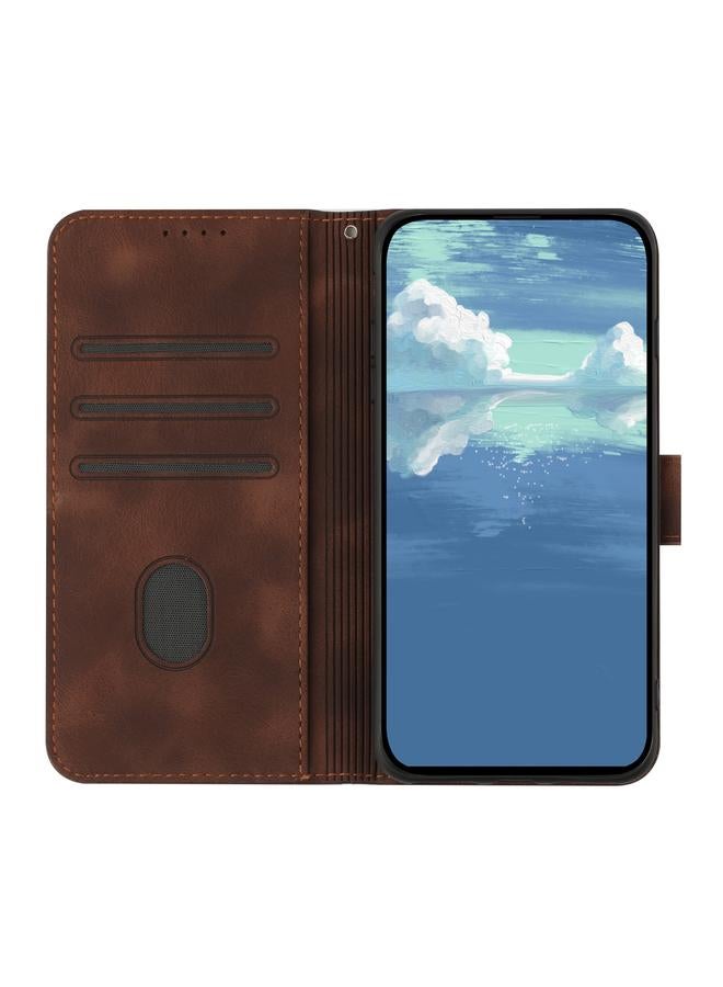 S-TOP Case For Realme C67 4G Global Line Pattern Skin Feel Leather Phone Case - Image 3