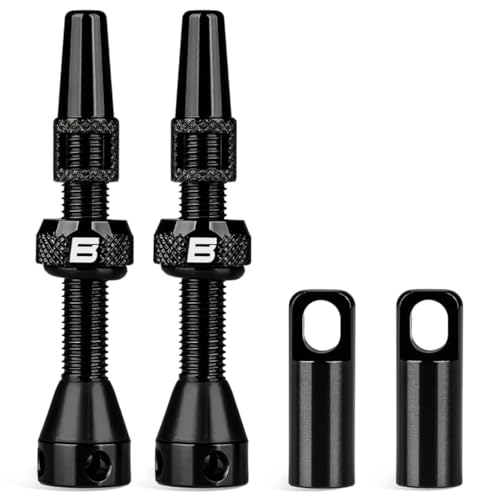 BWSHLF Tubeless Presta Valve Stem 40/44/55/60/65/80/100 mm, Super Light Alloy Presta Valve Stem Kit with Valve Core Remover Tool and Valve Stem Caps - Multiple Color and Size Options(Pair) - Image 1