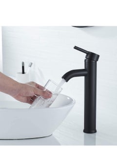 YOMYM Wash basin faucet, bathroom basin faucet, water mixer kitchen hot and cold water, sink single faucet, bathroom sink faucet, including hose (high)  - Image 4