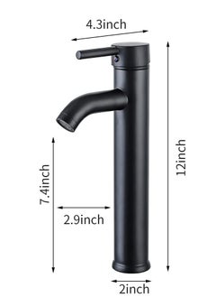 YOMYM Wash basin faucet, bathroom basin faucet, water mixer kitchen hot and cold water, sink single faucet, bathroom sink faucet, including hose (high)  - Image 3