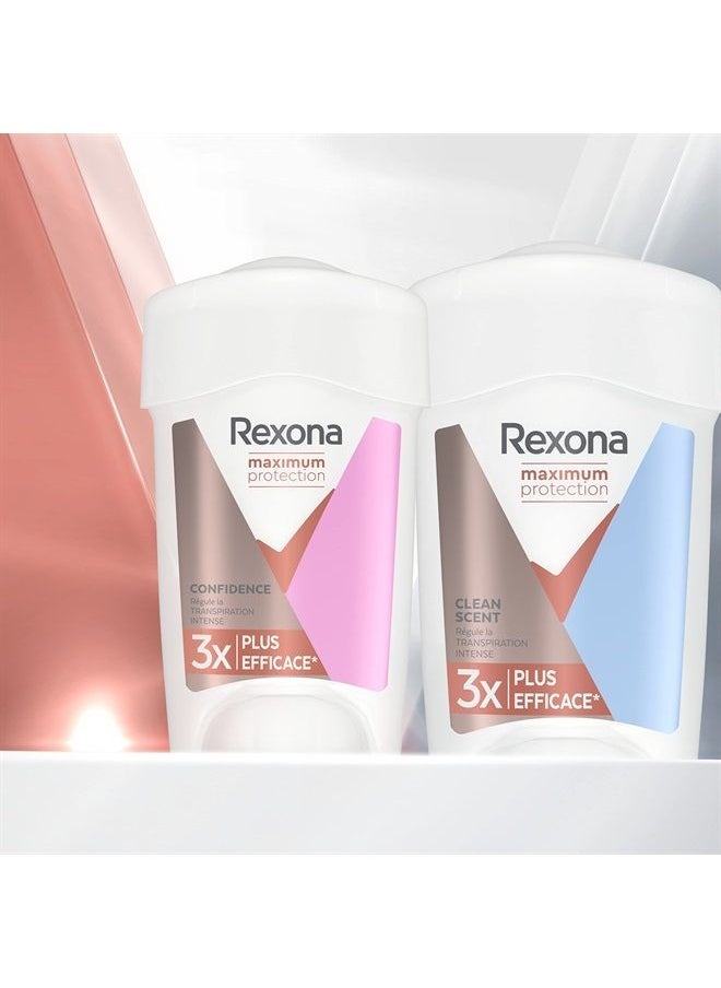Rexona - Maximum Protection Confidence Antiperspirant Deodorant Cream with 96 Hours Protection Against Strong Sweating and Body Odour 45 ml (Pack of 1) - Image 1