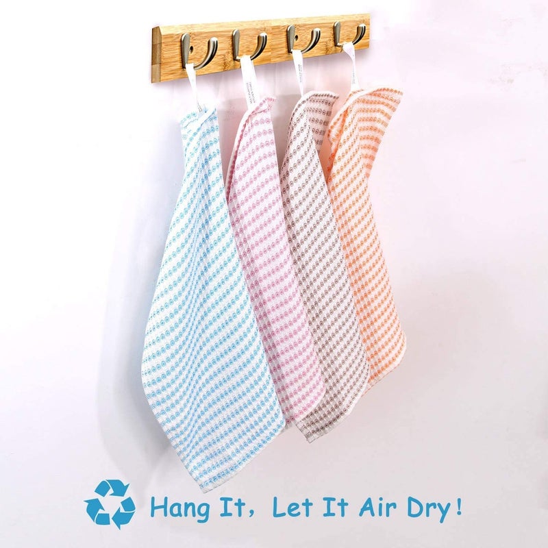 SAMI STUDIOS Kitchen Towels Cotton for Home, Soft & Absorbent Hand Towel for Kitchen Cleaning & Quick Drying of Plates & Glasses, 25 x 35 cm, Picnic Stripe - Mixed Colors Set of 8, multi - Image 2