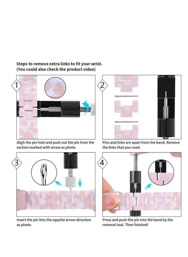 Resin Watch Band, Compatible Band for Fitbit Versa 4/Sense 2/Versa 3/Sense 1, Lightweight Adjustable, Fashion Bracelet Wristband Replacement for Women Men with Stainless Metal Buckle - Image 5