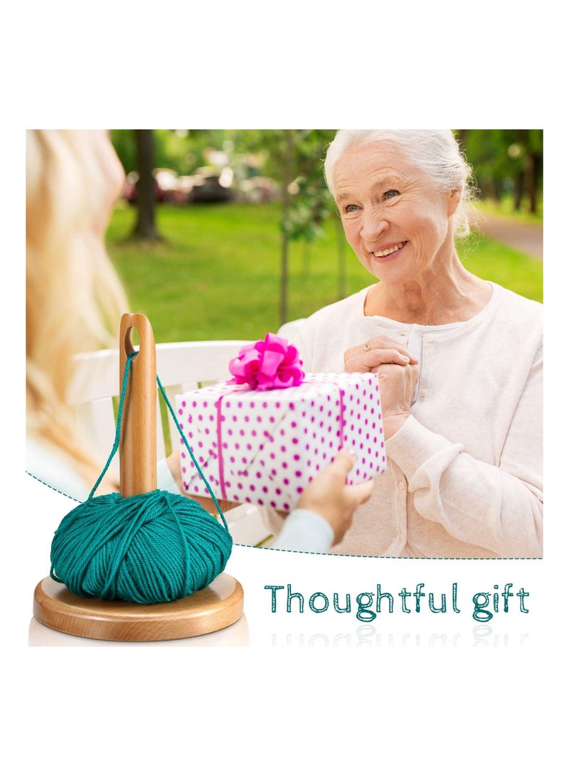 Wood Yarn Holder for Knitting Crochet Wooden Frame with Hole in The Middle, Prevent Yarn Tangling, Winding and Dispensing Accessories, Presents for Craft Lovers Knitting Tool for Knitting Craft