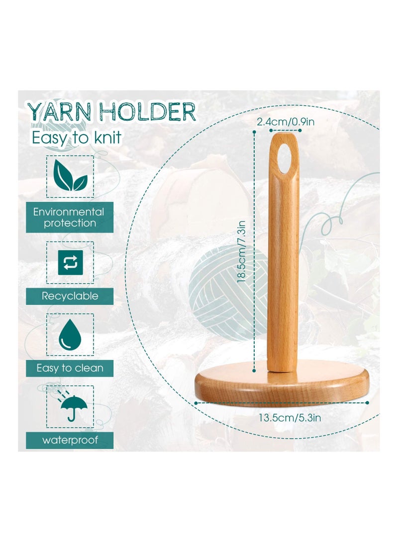 Wood Yarn Holder for Knitting Crochet Wooden Frame with Hole in The Middle, Prevent Yarn Tangling, Winding and Dispensing Accessories, Presents for Craft Lovers Knitting Tool for Knitting Craft