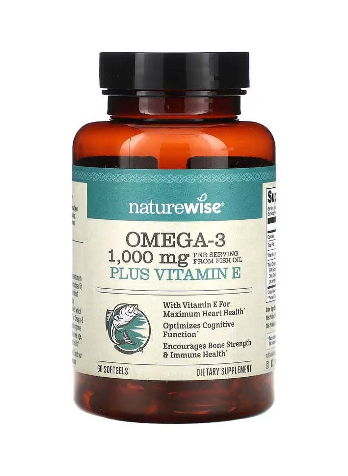 NatureWise Omega 3 Plus Vitamin E 60 Softgels