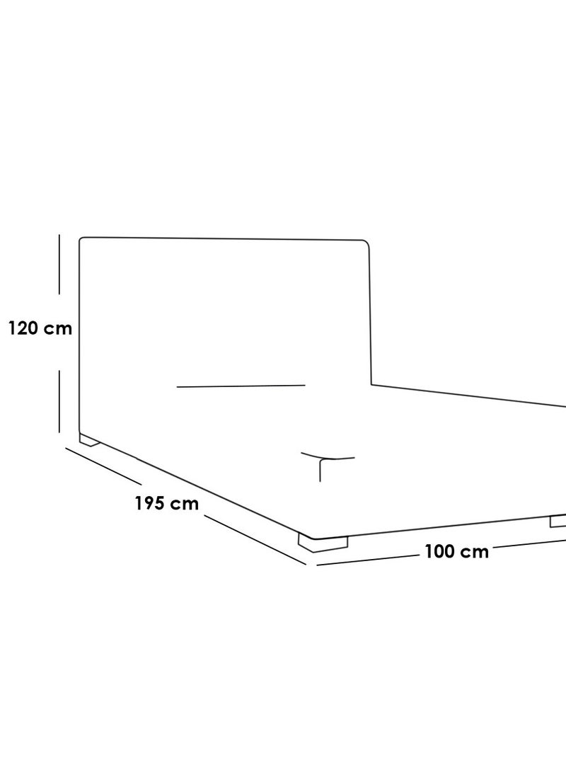 ملاذ هاوس سرير مبطن بأزرار - MZBDN02-OFW-100 سم - مصنوع من قماش ناعم مع لوح رأس مبطن بأزرار - 100 سم - الأبعاد: ارتفاع 120 سم × طول 195 سم - طول 195 سم × ارتفاع 120 سم × عرض 100 سم - Image 5