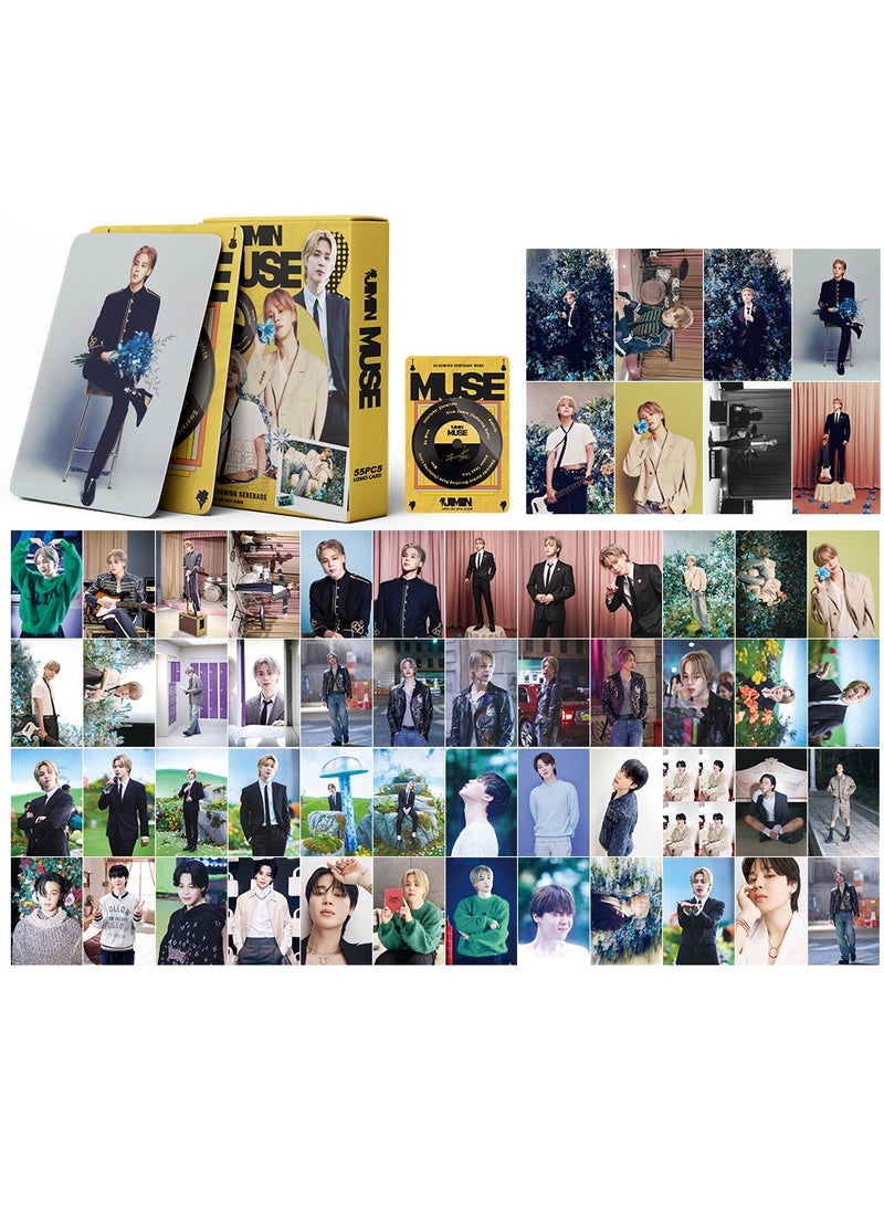 xozgdovg Integrate small card KPOP Korean Wave photo card 55 boxed DIY collection IVE support JIMIN small card -MUSE 