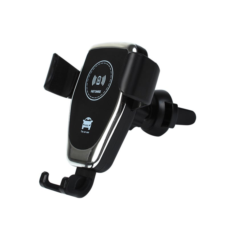Car Wireless Charger: Black Fine Quality Dirt & Abrasion-Resistant Material, 8mm Sensing Distance - Auto-Clamp Sensitive Switch, Car Phone Holder for Wireless Charging Enabled Phones - Image 1