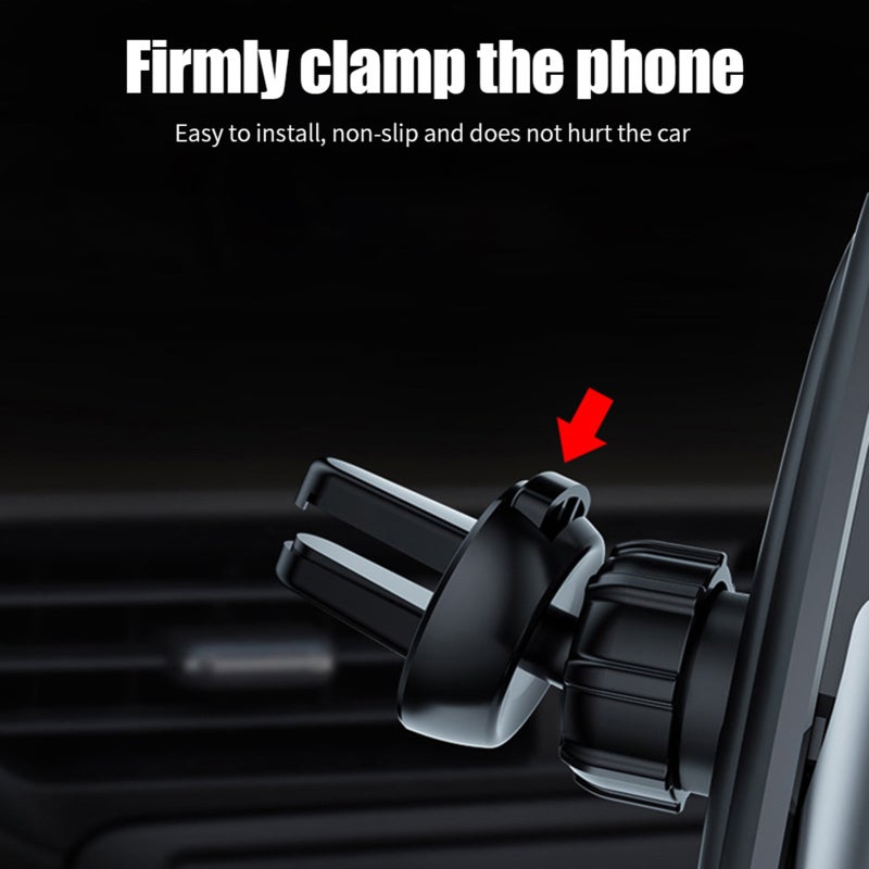 Car Wireless Charger: Black Fine Quality Dirt & Abrasion-Resistant Material, 8mm Sensing Distance - Auto-Clamp Sensitive Switch, Car Phone Holder for Wireless Charging Enabled Phones - Image 4