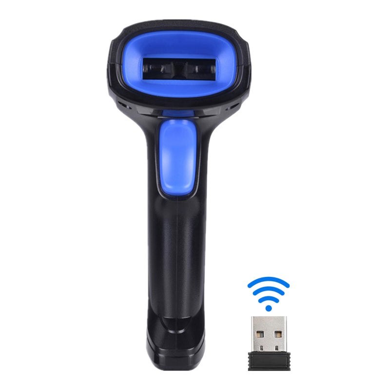 Barcode Scanner: 2-In-1 Wireless & USB Wired Connection, 300 Scans/Sec Fast Automatic Scanning, Shock-Resistant ABS Material, 1.8M Drop Protection - 100,000-Capacity Storage, Ergonomic Rechargeable De - Image 2