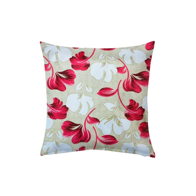 Exporthub Basic 5 Piece Polyester Pink Floral Cushion Covers - (16 X 16 INCHES) - Image 2