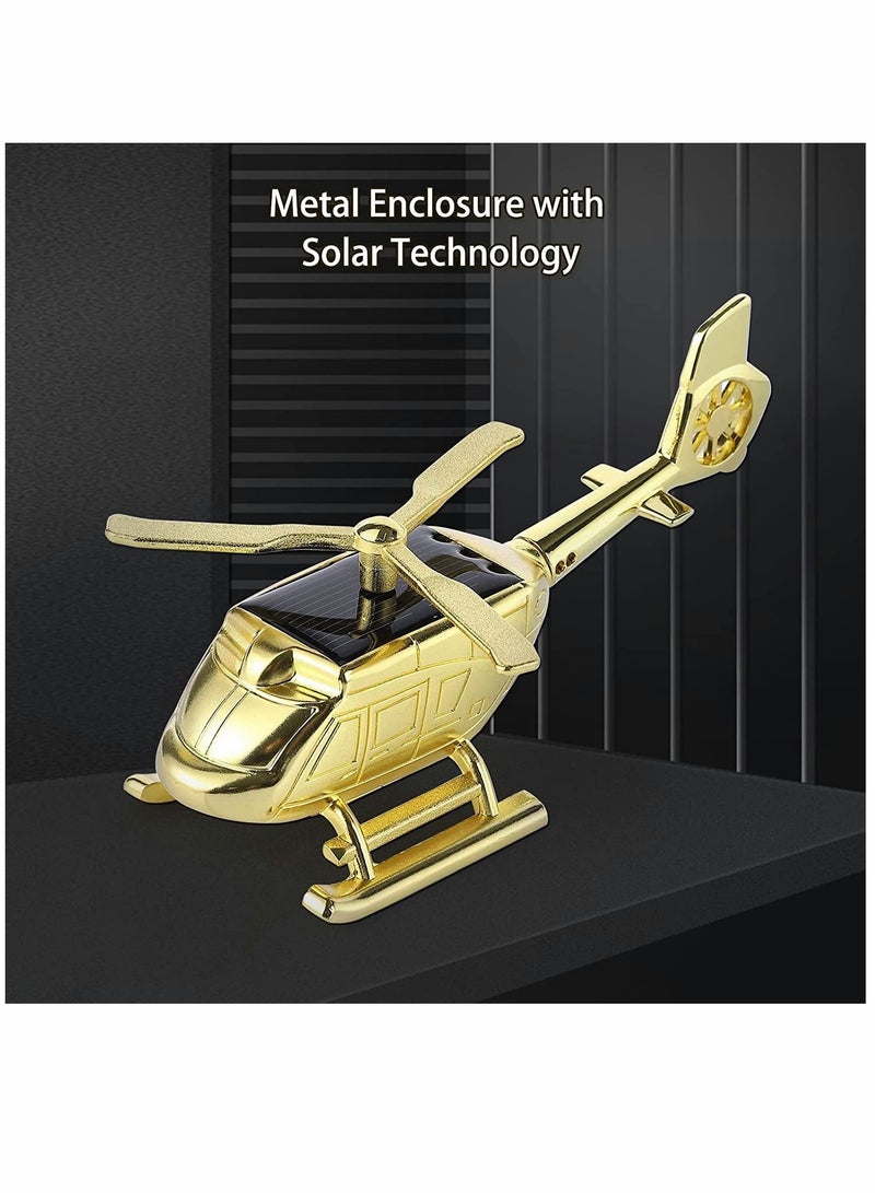 Air Freshener Car Fragrance Diffuser Solar Rotating Automotive Fresheners Ornament Helicopter Shape Solid Aromatherapy Decoration for and Home (Gold) - Image 4