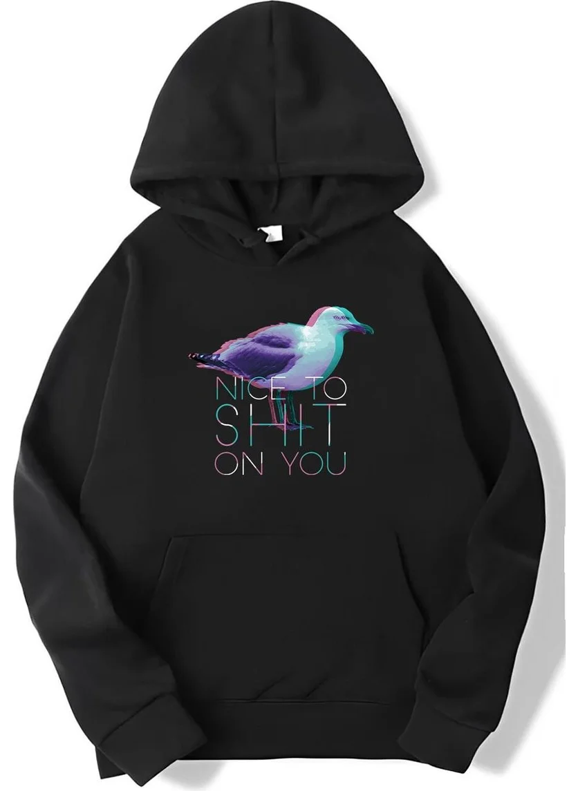 BRZ Collection Oversize Seagull Nice To Sht Sweatshirt Hoodie