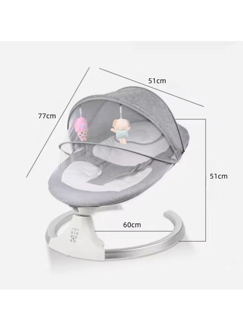 Al Musawwar Electric Baby Swing for Infants, Baby Rocker for Infants with 5 Speeds, 8 Lullabies, Adapter & Battery Operated, Remote Control - Image 5